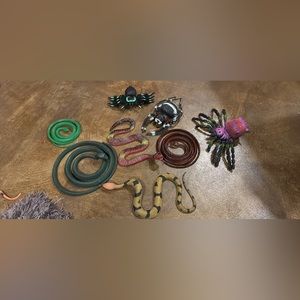 Rubber snakes, and spiders
